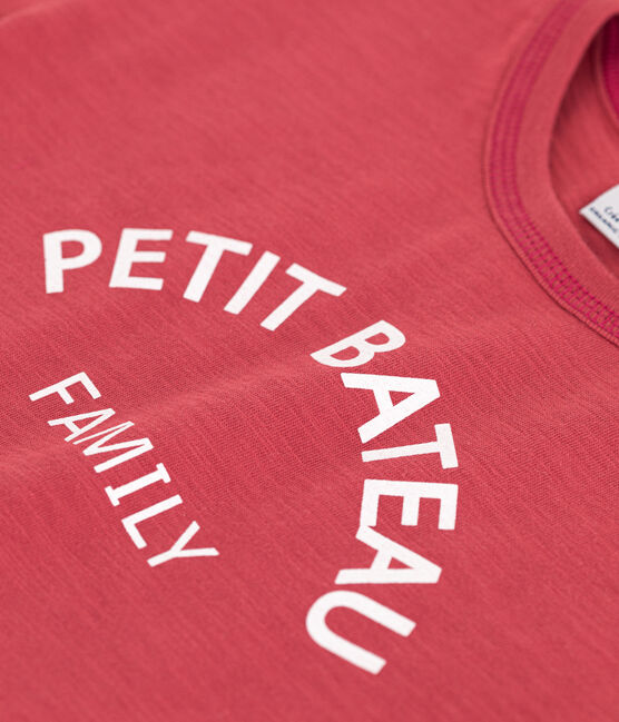 Camiseta estampada de algodón para niño rosa PAPI