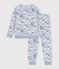 Pijama infantil de terciopelo con estampado de mu&ntilde;ecos de nieve azul/multicolor