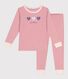 Pijama infantil liso de manga larga de algodón