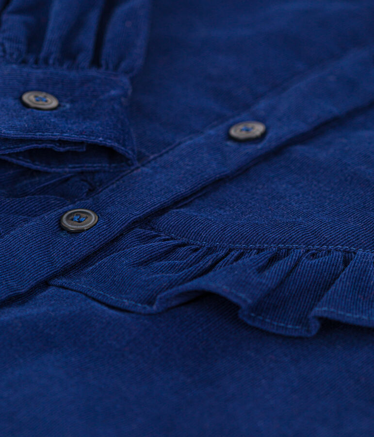 Blusa de micro pana de ni&ntilde;a azul