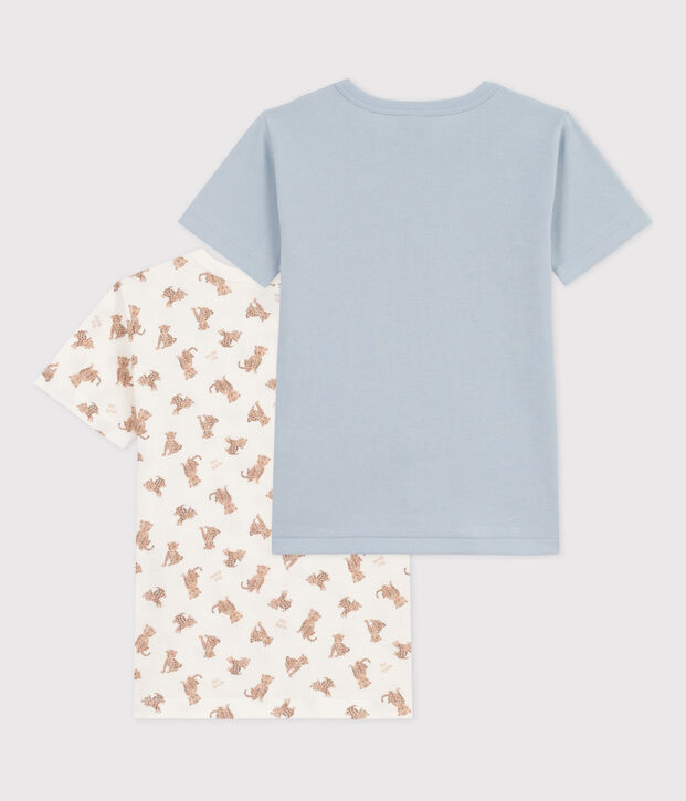 Juego de 2 camisetas de algod&oacute;n de manga corta con leopardos para ni&ntilde;o multicolor