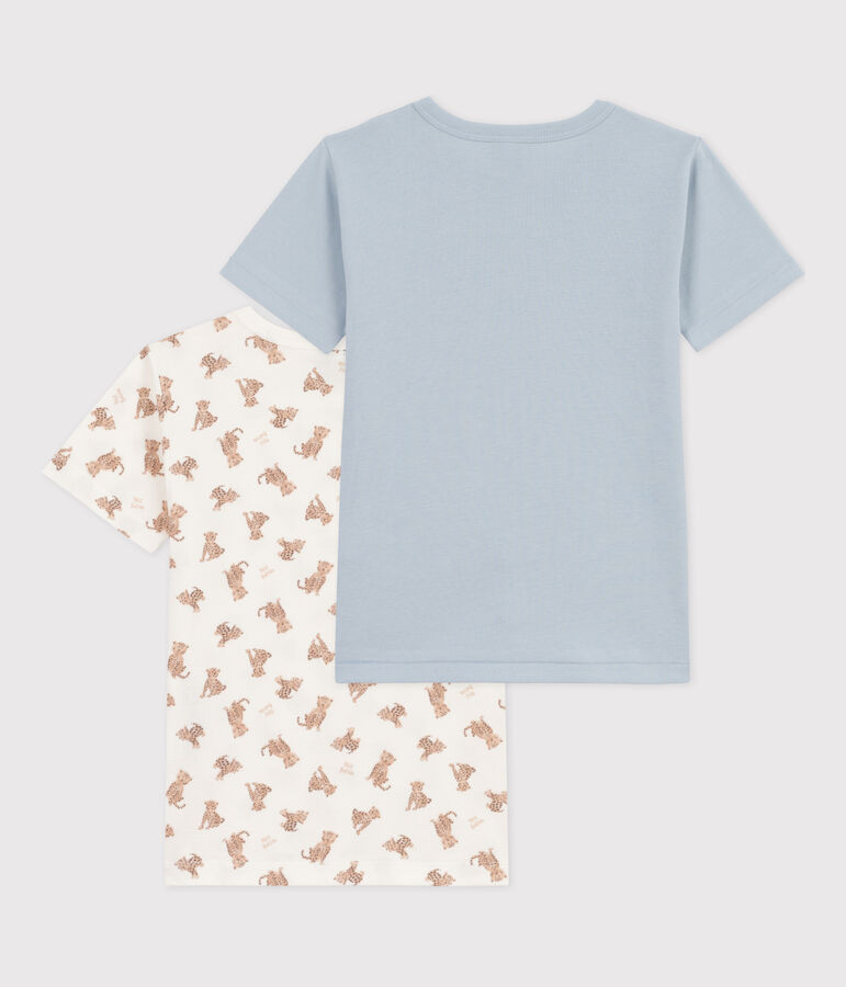 Juego de 2 camisetas de algod&oacute;n de manga corta con leopardos para ni&ntilde;o multicolor