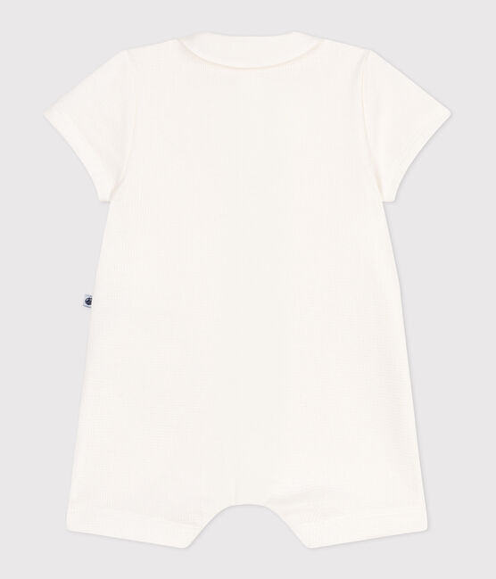Pelele de bebé de algodón con cuello bordado blanco MARSHMALLOW