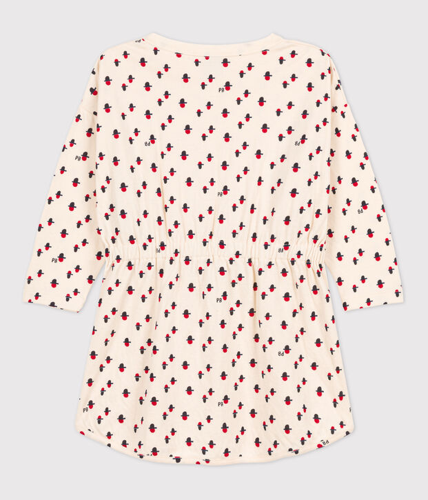 Vestido de manga larga con estampado de t&uacute;bico de ni&ntilde;a crudo/multicolor