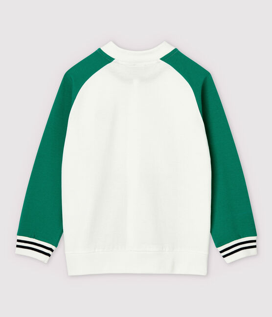 Cárdigan de muletón de niño blanco MARSHMALLOW/blanco MULTICO