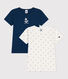 Juego de 2 camisetas infantiles de algodón de manga corta