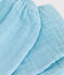 Pantalón liso de gasa de algodón para bebé azul AQUATIC