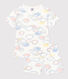 Pijama corto infantil con estampado de arcoíris de algodón 