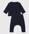 Conjunto de 2 piezas de algodón acolchado para bebé azul SMOKING