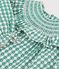 Vestido vichy de manga larga de algod&oacute;n para beb&eacute; verde/blanco