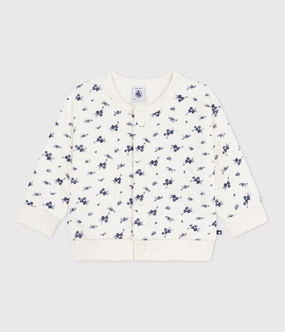 Cárdigan de algodón con estampado de flores para bebé azul MILK/ SOIR