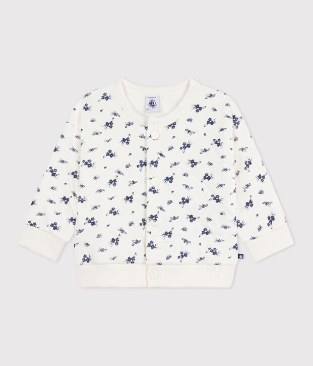 C&aacute;rdigan de algod&oacute;n con estampado de flores para beb&eacute; azul/azul