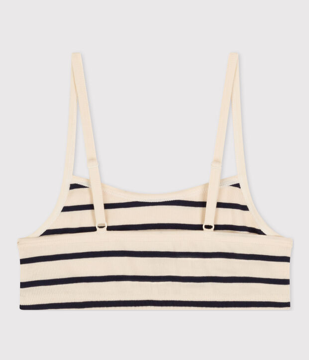 Sujetador top sin aros para mujer crudo/azul