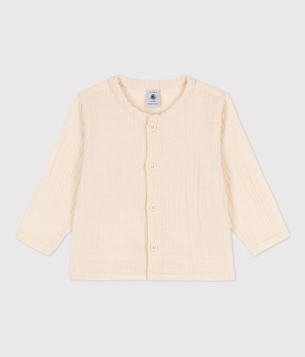Camisa de gasa de algod&oacute;n de beb&eacute; crudo