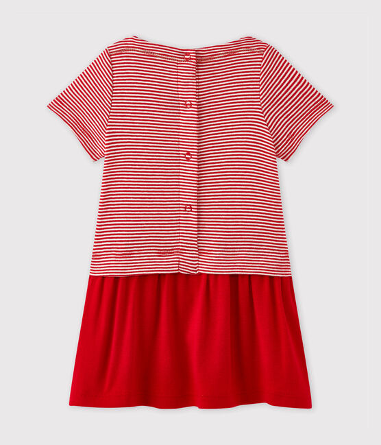 Vestido bebé niña milrayas rojo TERKUIT/blanco MARSHMALLOW