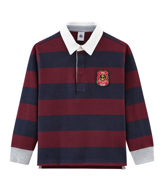 Polo de rugby de manga larga azul SMOKING/rojo OGRE