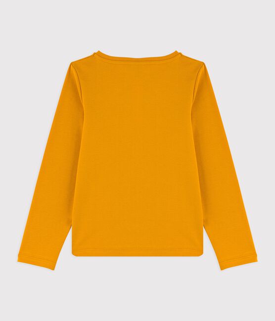 Camiseta de manga larga de algodón de niña amarillo BOUDOR