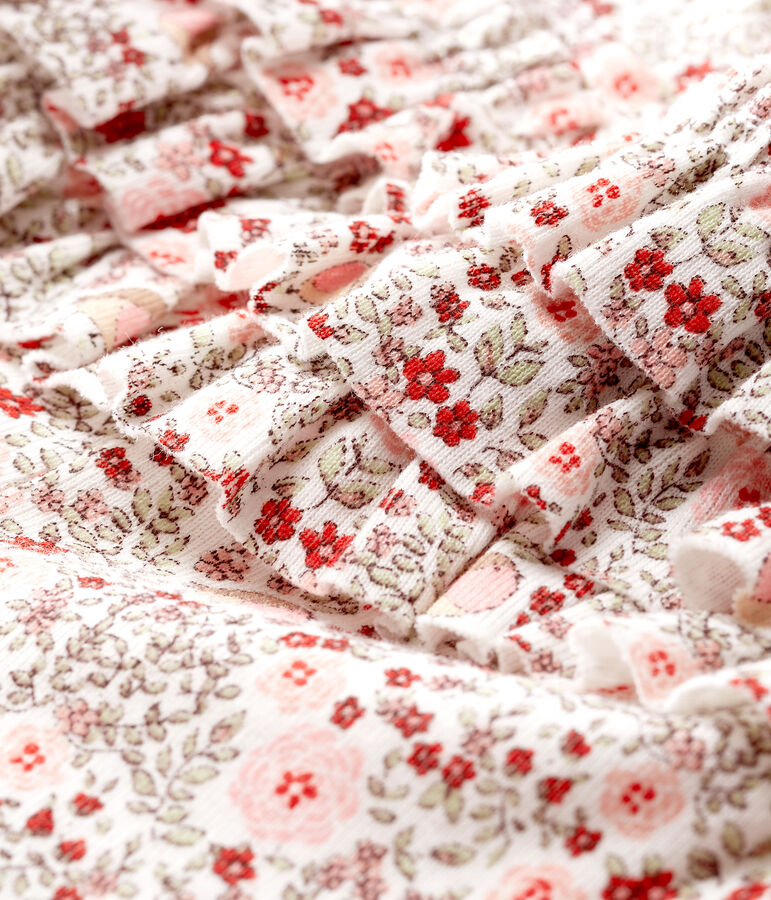 Leggings estampados con volantes para beb&eacute; ni&ntilde;a blanco MARSHMALLOW/ MULTICO CN