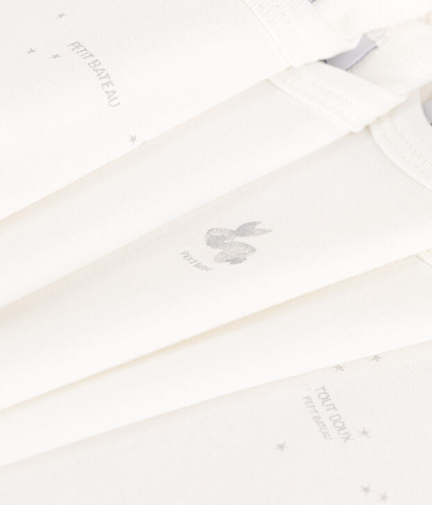 Juego de 5 bodis de manga corta de algod&oacute;n con conejos multicolor