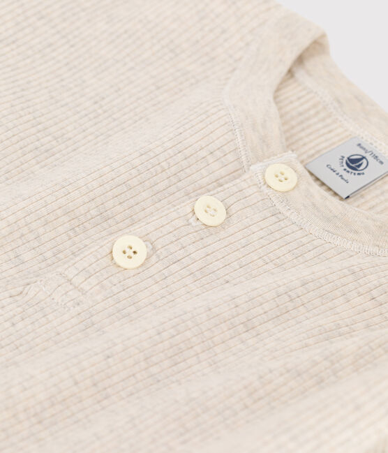 Camiseta de algodón de niño beige MONTELIMAR CHINE