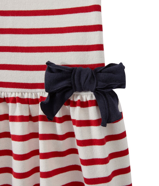 Vestido niña a rayas blanco MARSHMALLOW/rojo TERKUIT