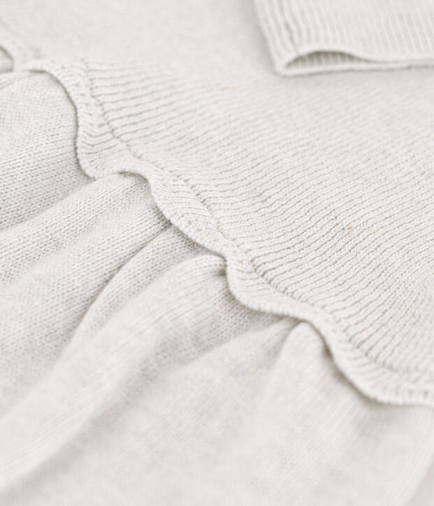 Vestido de lana y algod&oacute;n de beb&eacute;. MONTELIMAR CHINE