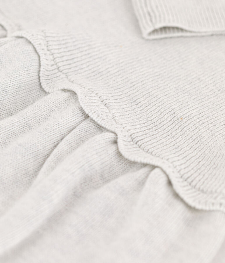 Vestido de lana y algod&oacute;n de beb&eacute;. beige