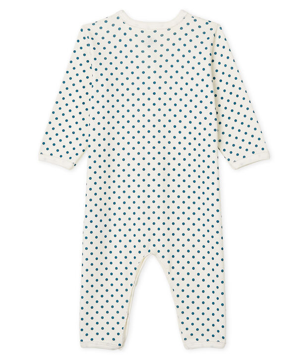 Pijama sin pies para beb&eacute; ni&ntilde;a acanalado blanco/verde