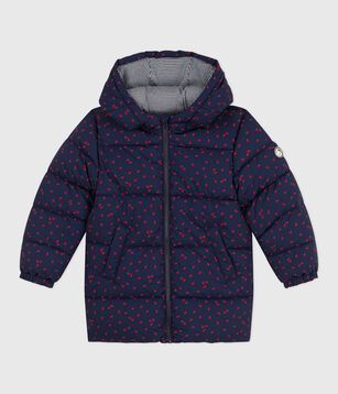 Plumífero infantil largo y estampado azul/multicolor