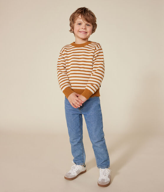 Jersey de lana y algodón para niño blanco AVALANCHE/ ECUREUIL