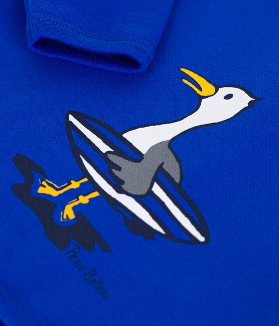 Sudadera de bebé de algodón liso azul PERSE