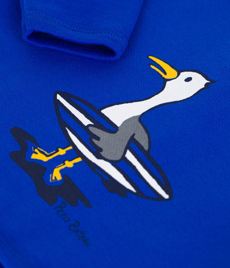 Sudadera de beb&eacute; de algod&oacute;n liso azul