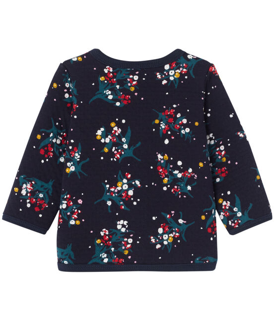 Cardigan para bebé niña en túbico estampado azul SMOKING/blanco MULTICO