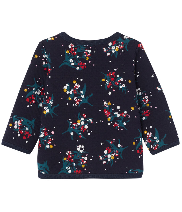 Cardigan para beb&eacute; ni&ntilde;a en t&uacute;bico estampado azul/multicolor