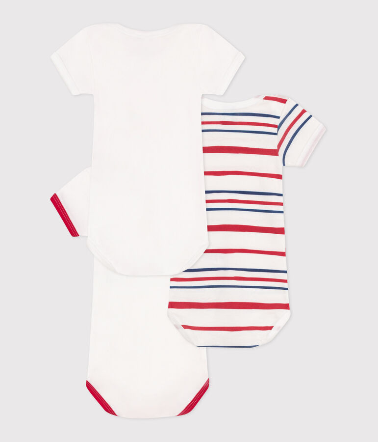 Juego de 3 bodis de algod&oacute;n de manga corta para beb&eacute; multicolor