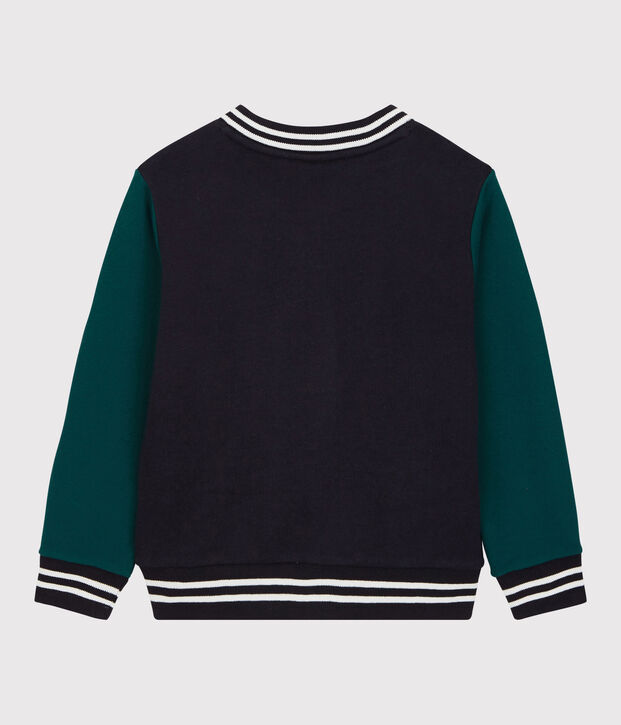 Chaqueta de b&eacute;isbol de mulet&oacute;n de ni&ntilde;o azul/verde