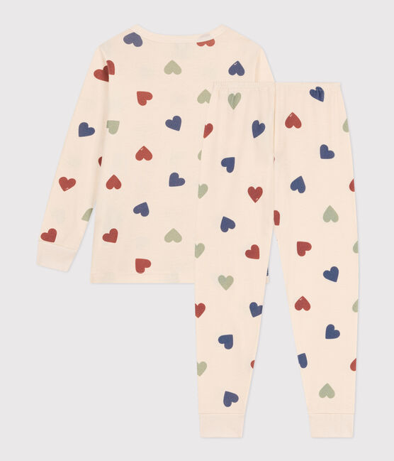 Pijama infantil de algodón con estampado de corazón blanco AVALANCHE/ MULTICO