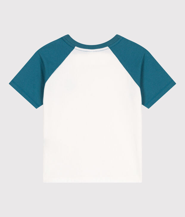 Camiseta infantil de manga corta de algod&oacute;n con estampado verde/verde