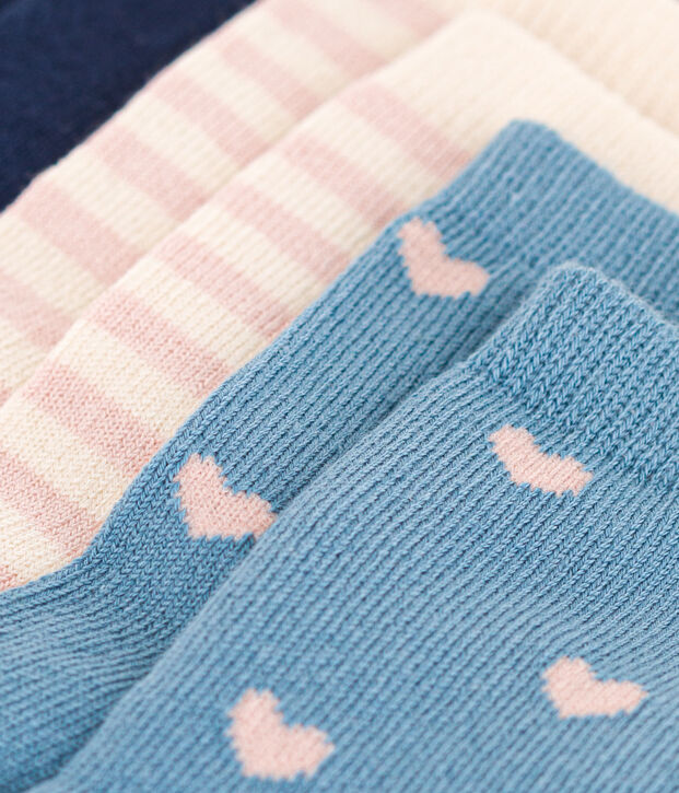 Juego de 3 pares de calcetines con flores de beb&eacute; multicolor