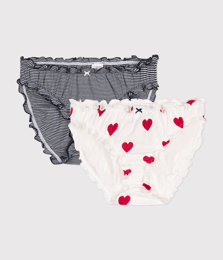 Juego de 2 culottes con volantes de algod&oacute;n para mujer multicolor