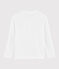 Camiseta de algodón y lino de niño blanco MARSHMALLOW