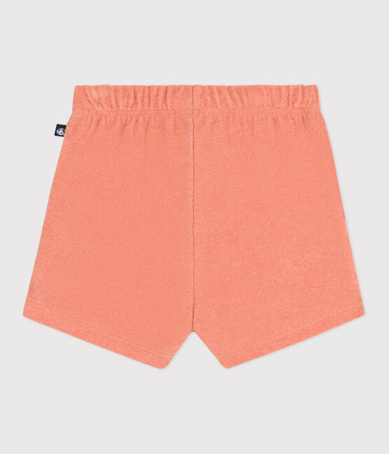 Pantalón corto de rizo de algodón para bebé naranja ABRICOT