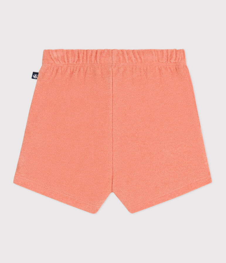 Pantal&oacute;n corto de rizo de algod&oacute;n para beb&eacute; naranja