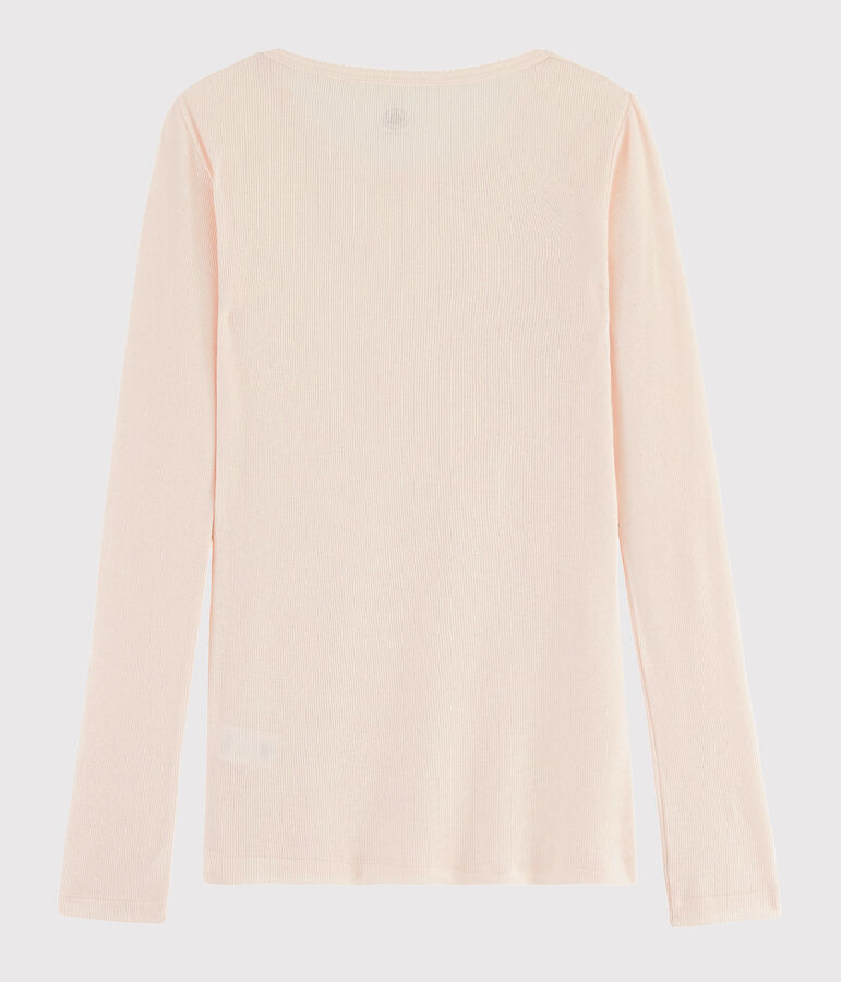 Camiseta de lana y algod&oacute;n para mujer rosa FLEUR