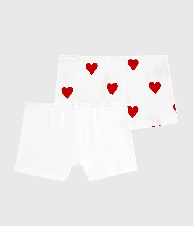 Juego de 2 culottes de ni&ntilde;a de algod&oacute;n con corazones multicolor