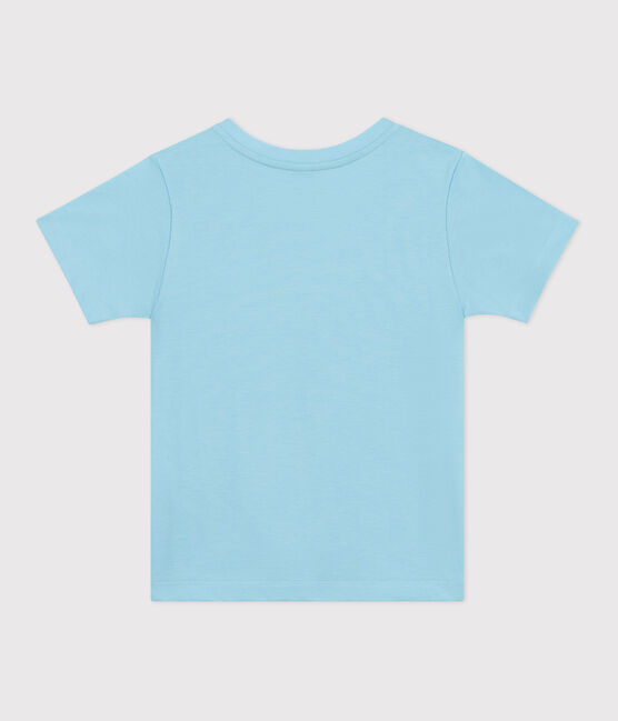 Camiseta infantil de manga corta de algodón con estampado azul AQUATIC