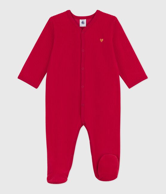 Pijama de terciopelo liso para bebé rojo TERKUIT