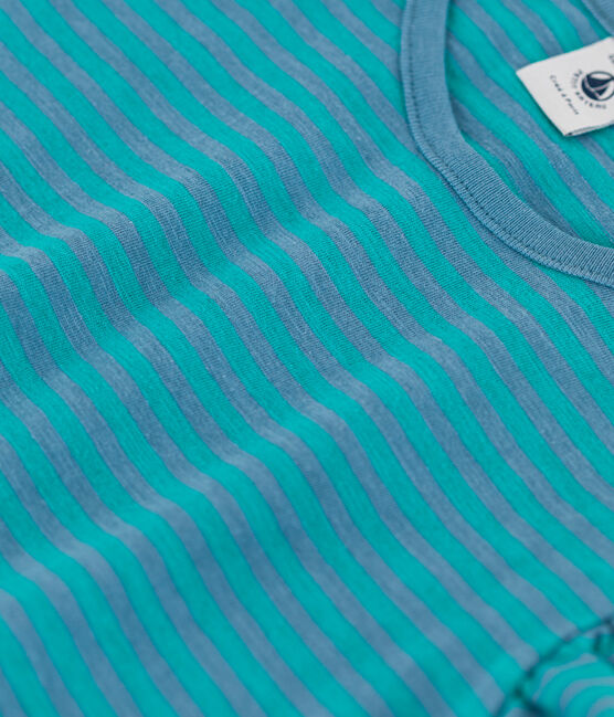 Camiseta de algodón a rayas para niña verde LAVIS/azul VERDE