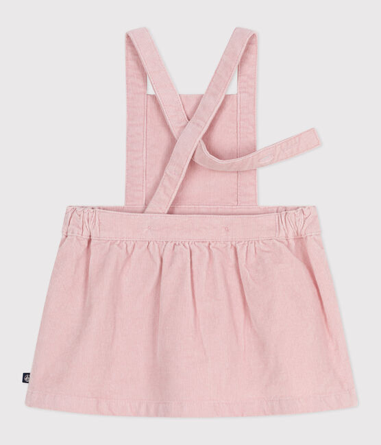 Vestido de pana con bordado de flores en la cintura para bebé rosa JOLI