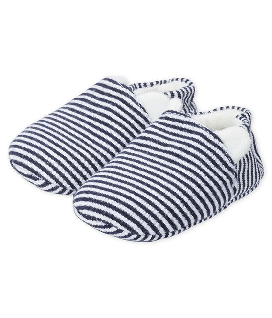Patucos para bebé niña de punto azul MEDIEVAL/blanco MARSHMALLOW